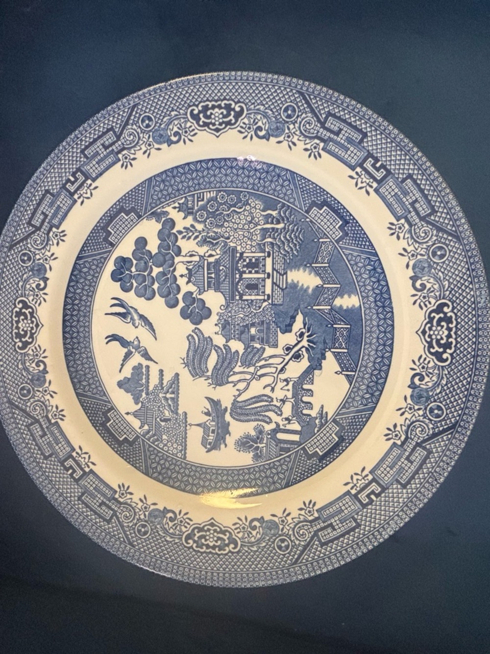 Church Hill Blue Willow Pattern Dinner Plate - Blue and Cream - Picture 3 of 11